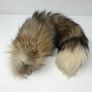 Handmade Ren Fest Fox Tail Keychain Belt Accessory